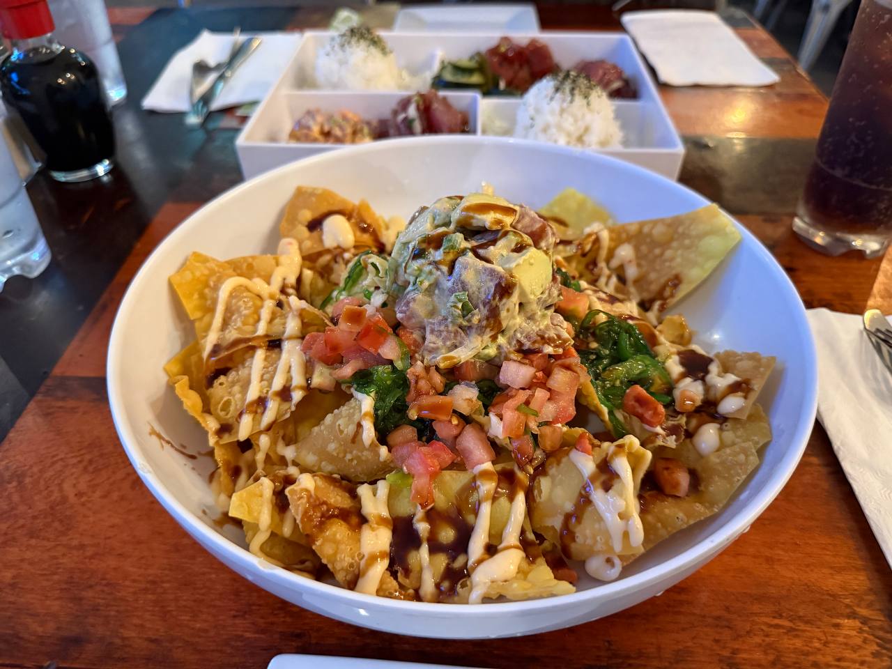 Fried Wonton Poke Nachos